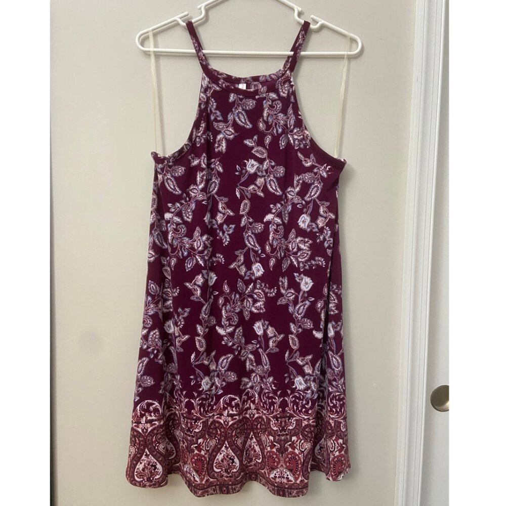 Xhilaration Paisley Casual Mini Dress- Purple